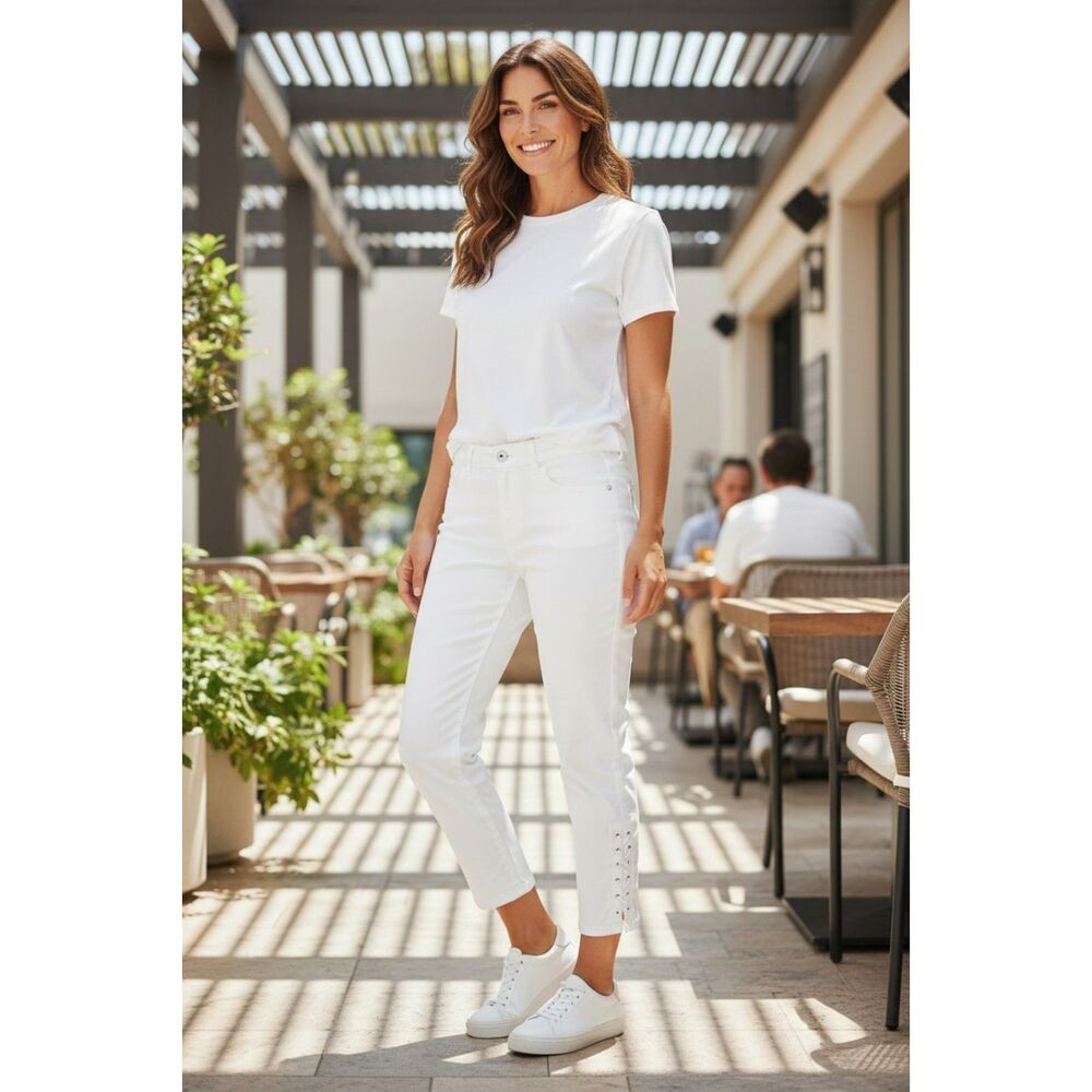 Shien Skinny Jeans High Rise Women's Size 10 US  Stretch White Denim 8400 #14
